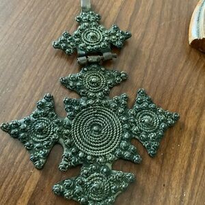 Antique silver Ethiopian pendant cross